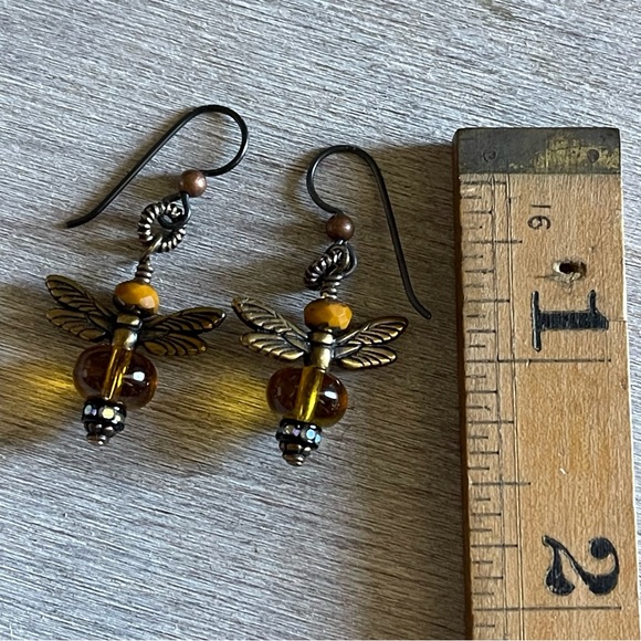 ARTISAN Earrings - “Sweet Honey Bees” Dangles - Picture 5 of 8